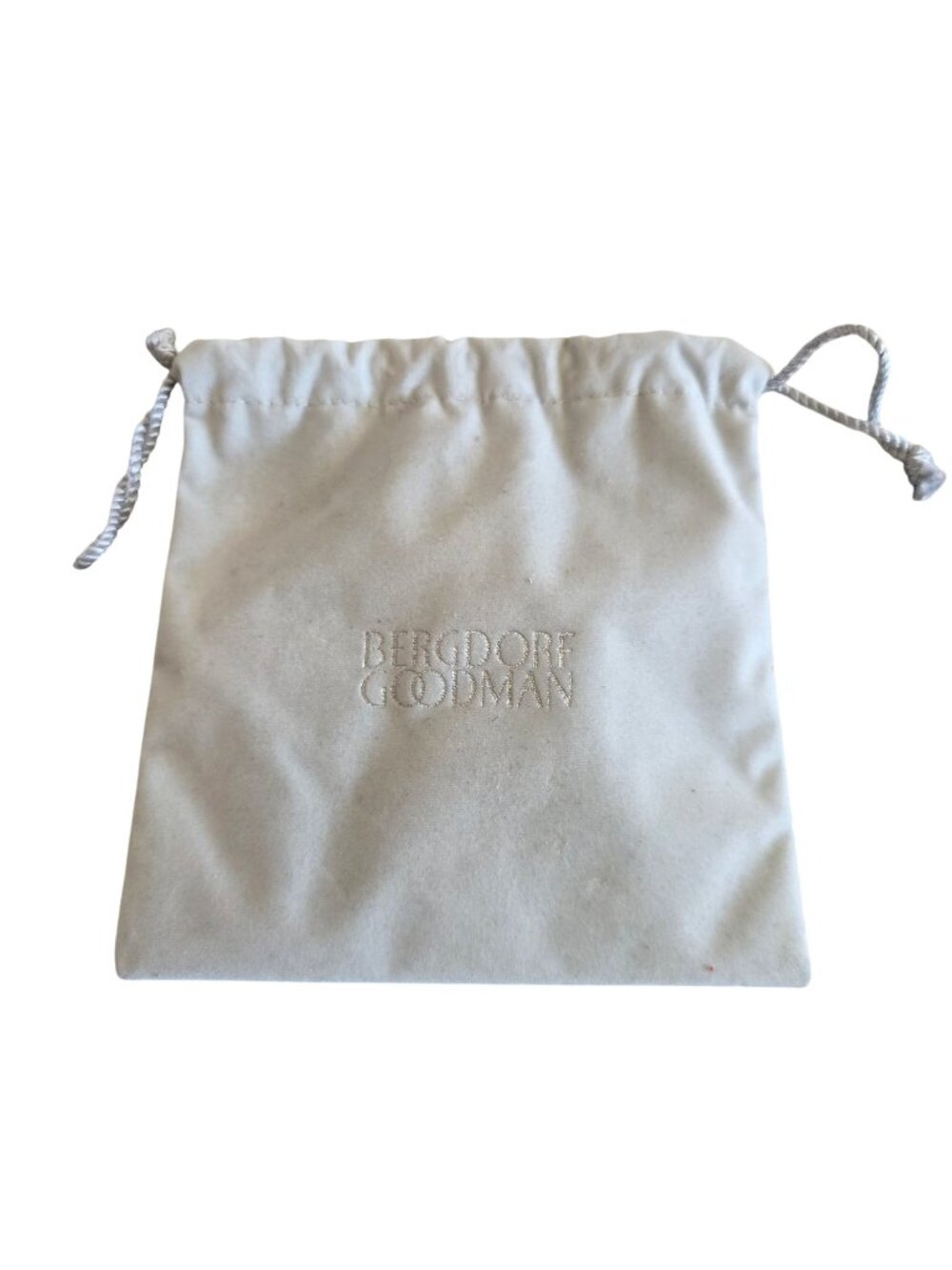 Bergdorf Goodman Velvet Suede Empty Jewelry Gray Dust Bag Dual Pockets